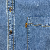 Vintage 90s Levi's Denim Shirt Mens XL Blue Orange Tab Western Button Up