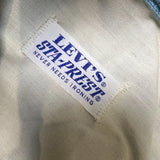 Vintage 70s Levi’s Sta-Prest Pants Mens 32x29 Blue Plaid Flare Leg Trousers