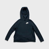 Nike Sportswear Hoodie Womens Large Black Swoosh Pullover Cowl Hooded Sweater