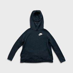 Nike Sportswear Hoodie Womens Large Black Swoosh Pullover Cowl Hooded Sweater