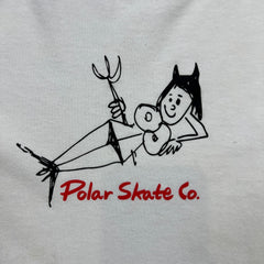 Polar Skate Devil Woman T Shirt Mens XS White Skateboard Punk Graphic Tee