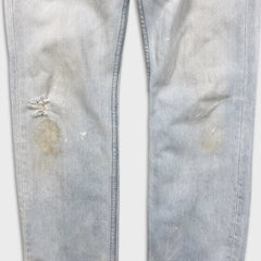 Vintage 90s Levis 501 Jeans Womens 29x31 Original Straight Light Wash Distressed Denim Pants