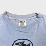 Vintage 90s Big Hed Designs Charleston Fish T Shirt Mens Medium Blue Single Stitch Tee