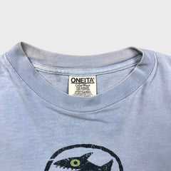 Vintage 90s Big Hed Designs Charleston Fish T Shirt Mens Medium Blue Single Stitch Tee