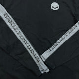 Vintage Y2K Harley Davidson Skull Shirt Mens XL Black Spell Out Long Sleeve Tee
