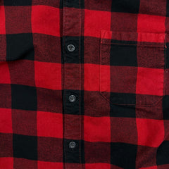 Eddie Bauer Shirt Mens Small Red Checkered Plaid Flannel Classic Fit Button Up