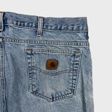 Carhartt B18 STW Jeans Mens 37x30 Traditional Fit Taper Faded Distress Workwear Pants