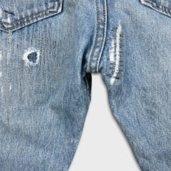 Levi's 501 T Jeans Mens 31x32 Blue Taper Fit Distressed Light Wash Denim Pants