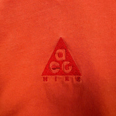 Nike ACG T Shirt Mens Large Orange Sportswear Embroidered Logo Short Sleeve Tee