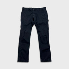 Dickies Pants Mens 34x28 Black Skinny Straight Workwear Casual Chino Trousers