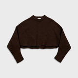 Aritzia Wilfred Free Lolan Sweatshirt Womens Small Brown Merino Wool Cropped Top