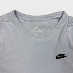 Nike Sportswear T Shirt Mens Large Blue Swoosh Embroidered Short Sleeve Tee