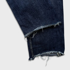 Diesel Jeans Mens 35x30 Blue Thavar Regular Slim Skinny Distressed Frayed Denim Pants