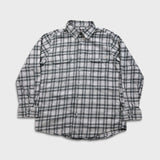 Dickies Shirt Mens Large Gray Plaid Flannel Workwear Long Sleeve Button Up
