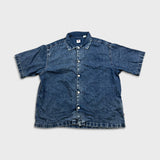 Levi's Denim Shirt Mens Medium Blue Dark Wash Casual Western Jean Button Up