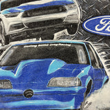 Vintage NMRA Ford Mustang T Shirt Mens Small Gray NASCAR Y2K Racing Tee