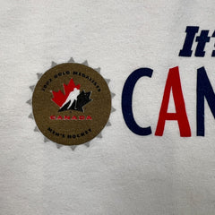 Vintage Y2K Molson Canadian Team Canada T Shirt Mens XL White NHL Hockey Tee