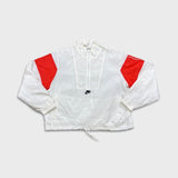 Nike Sportswear Heritage Woven Jacket Womens White Medium Pullover 1/2 Zip