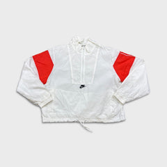 Nike Sportswear Heritage Woven Jacket Womens White Medium Pullover 1/2 Zip