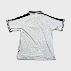 Vintage 90s Umbro by Descente Polo Shirt Mens Medium Gray 1/4 Zip Spell Out