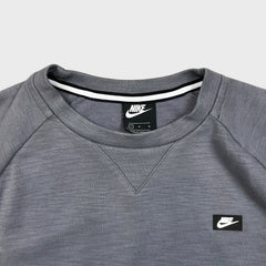 Nike Sportswear Sweatshirt Mens Large Gray Swoosh Tech Fleece Pullover Crewneck