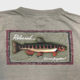 Vintage 90s Woolrich Trout Fishing T Shirt Mens XL Green USA Released Forgotten Tee