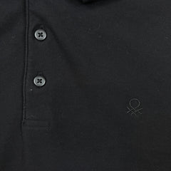 United Colors of Benetton Polo Shirt Mens XL Black Coolmax Short Sleeve Golf