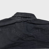 Levi's Denim Shirt Mens Large Black Dark Wash Casual Western Jean Pearl Snap