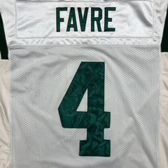 Vintage 2008 Reebok Brett Favre #4 New York Jets Jersey Mens Large White Stitched NFL Football