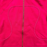 Lululemon Scuba Hoodie Womens Size 12 Pink Full Zip Distressed Hooded Sweater