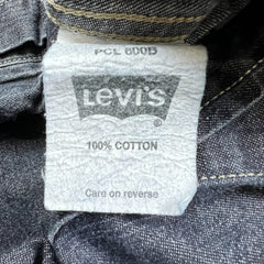 Vintage Levi’s Denim Shirt Mens XL Black Western Dark Wash Pearl Snap Button Up