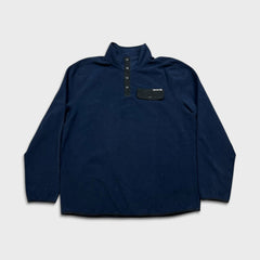 Roots Canada Fleece Mens 2XL Blue Classic Outdoor Pullover T Snap Jacket