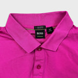 HUGO BOSS Polo Shirt Mens Large Pink Regular Fit Casual Preppy Short Sleeve