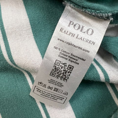 Polo Ralph Lauren Shirt Mens Medium White Pony Preppy Casual Stripe Short Sleeve