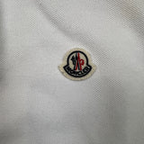 Moncler Maglia Polo Shirt Manica Corta Mens Small White Pique Short Sleeve