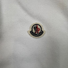 Moncler Maglia Polo Shirt Manica Corta Mens Small White Pique Short Sleeve