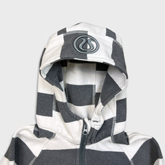 Lululemon Scuba Hoodie Womens Size 2 White Full Zip Striped Hooded Sweater