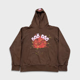 SS22 Sp5der Worldwide Angel Number Hoodie Mens Medium Brown 555 555 Hooded Sweater