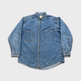 Vintage 90s Levi's Denim Shirt Mens XL Blue Faded Light Wash Button Up