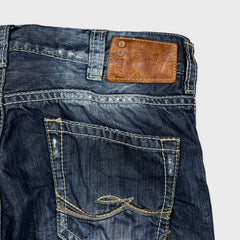 Silver Jeans Co. Zac Mens 33x34 Blue Relaxed Fit Straight Leg Dark Wash Denim Pants