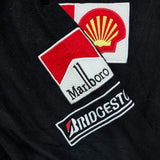 Vintage 90s Ferrari Fleece Mens 2XL Black F1 Racing Marlboro Embroidered Jacket
