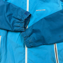 Patagonia Jacket Womens Medium Blue Spell Out Full Zip Outdoor Lined