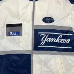 Vintage 90s New York Yankees Pro Player Jacket Mens XL White MLB Windbreaker
