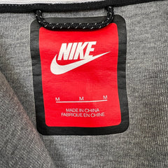 Nike Tech Fleece Hoodie Womens Medium Gray Swoosh Full Zip Cap Sweater