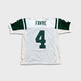 Vintage 2008 Reebok Brett Favre #4 New York Jets Jersey Mens Large White Stitched NFL Football