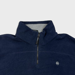 Vintage Y2K Nautica Competition Fleece Mens 2XL Blue 1/4 Zip Pullover Jacket