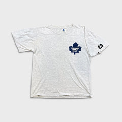 Vintage 90s Starter Toronto Maple Leafs T Shirt Mens Medium Gray NHL Hockey Tee