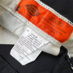 Dickies Pants Mens 32x30 Black Flex Regular Straight Workwear Chino Cargo Trouser