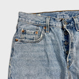 Levi's 501 Jeans Womens 24x30 Blue Original Fit Straight Distressed Light Wash Pants