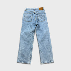 Levi's Ribcage Straight Jeans Womens 29x27 Blue High Rise Light Wash Denim Pants
